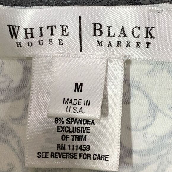 White House Black Market Floral V-Neck Cami Top Black & White Size Medium - Picture 2 of 6